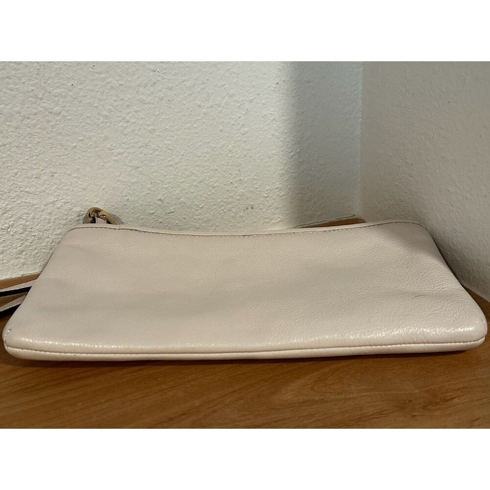 Coach Ivory Pebbled Leather Wristlet - Picture 3 of 7